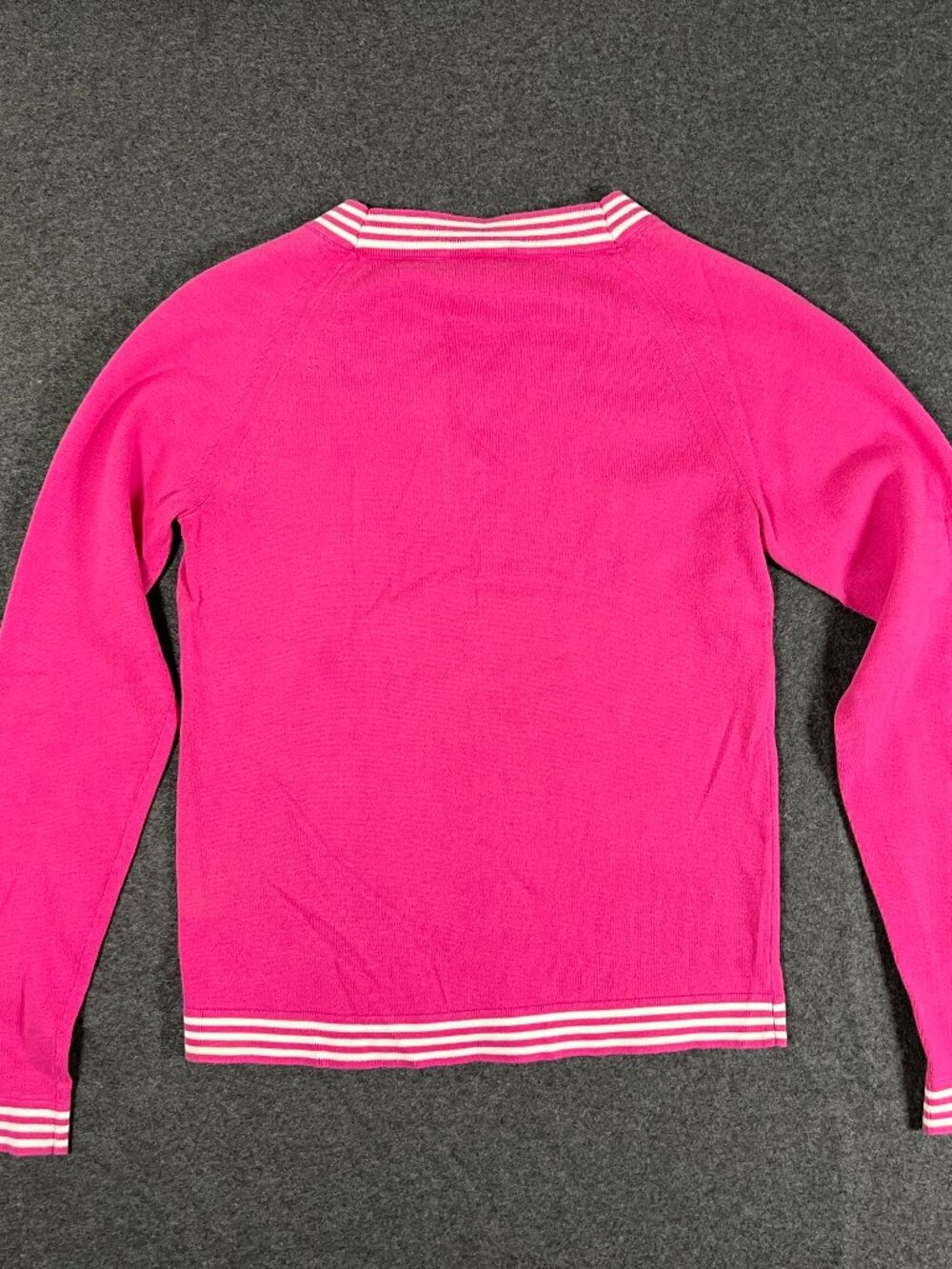 Vintage Ralph Lauren Polo Jeans Co Pink Preppy Cotton V-Neck Tennis Sweater 4724 - Picture 2 of 6